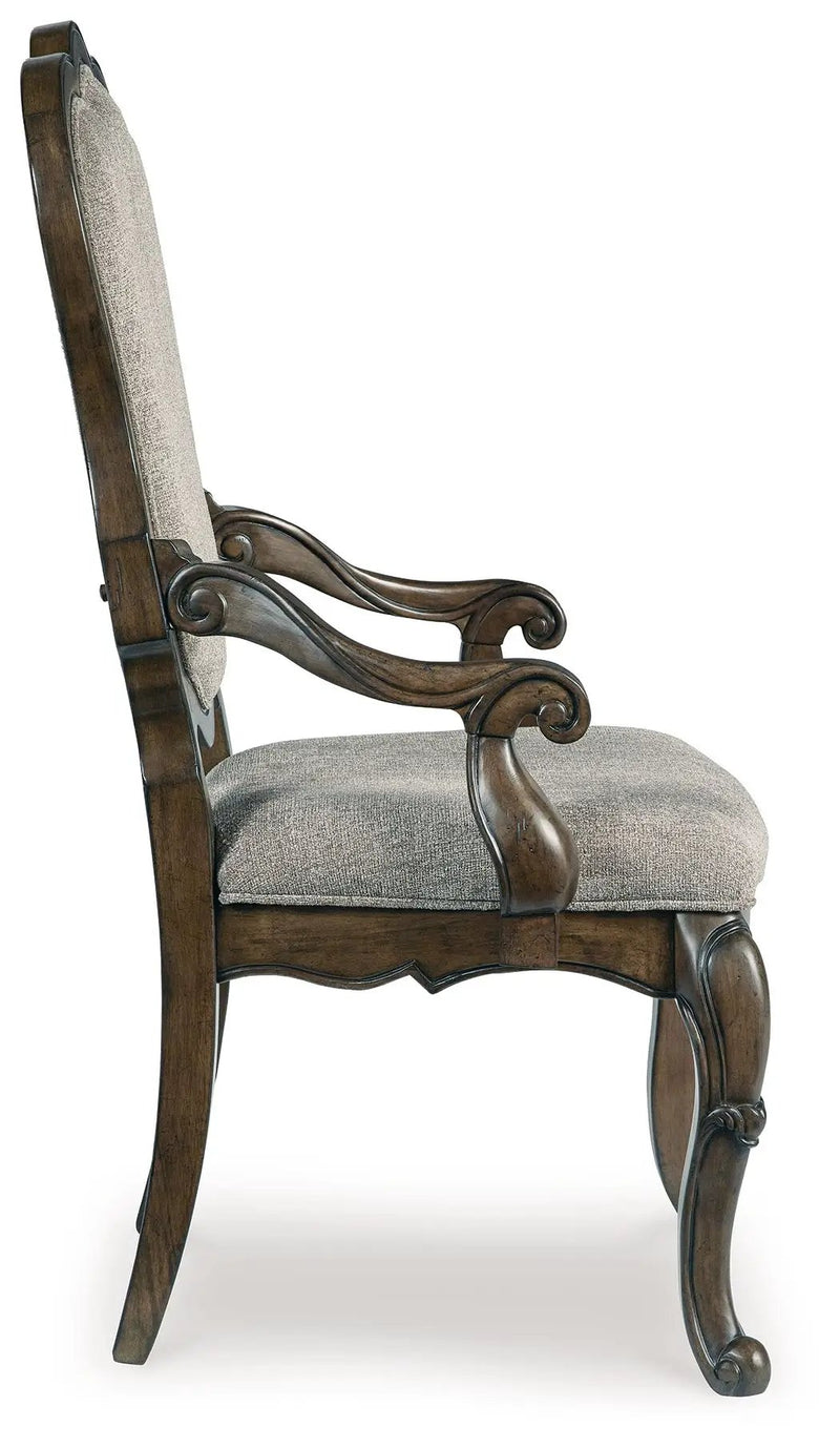 Maylee - Dining Upholstered Arm Chair (Set of 2) - Dark Brown by Unique Piece Furniture