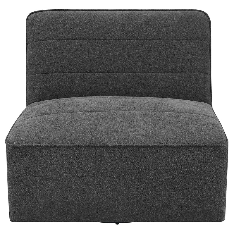 Cobie Upholstered Armless Swivel Chair Dark Charcoal by Unique Piece Furniture