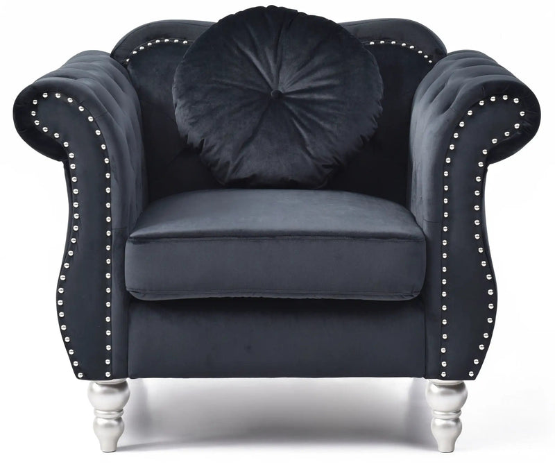 Chic Transitional Flared Arm Chair by HouseOfZazla