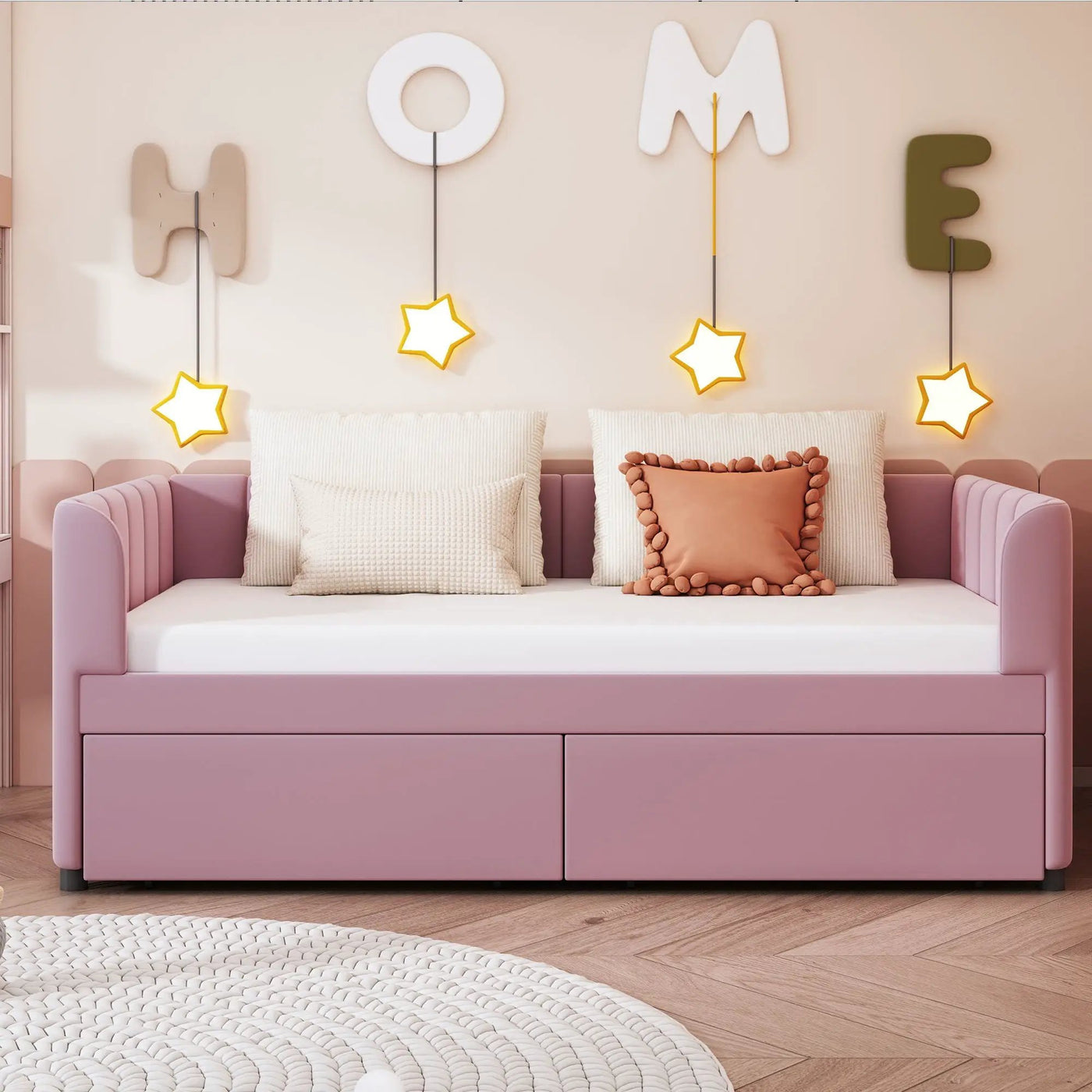 Upholstered Daybed With Ergonomic Design Backrest by HouseOfZazla