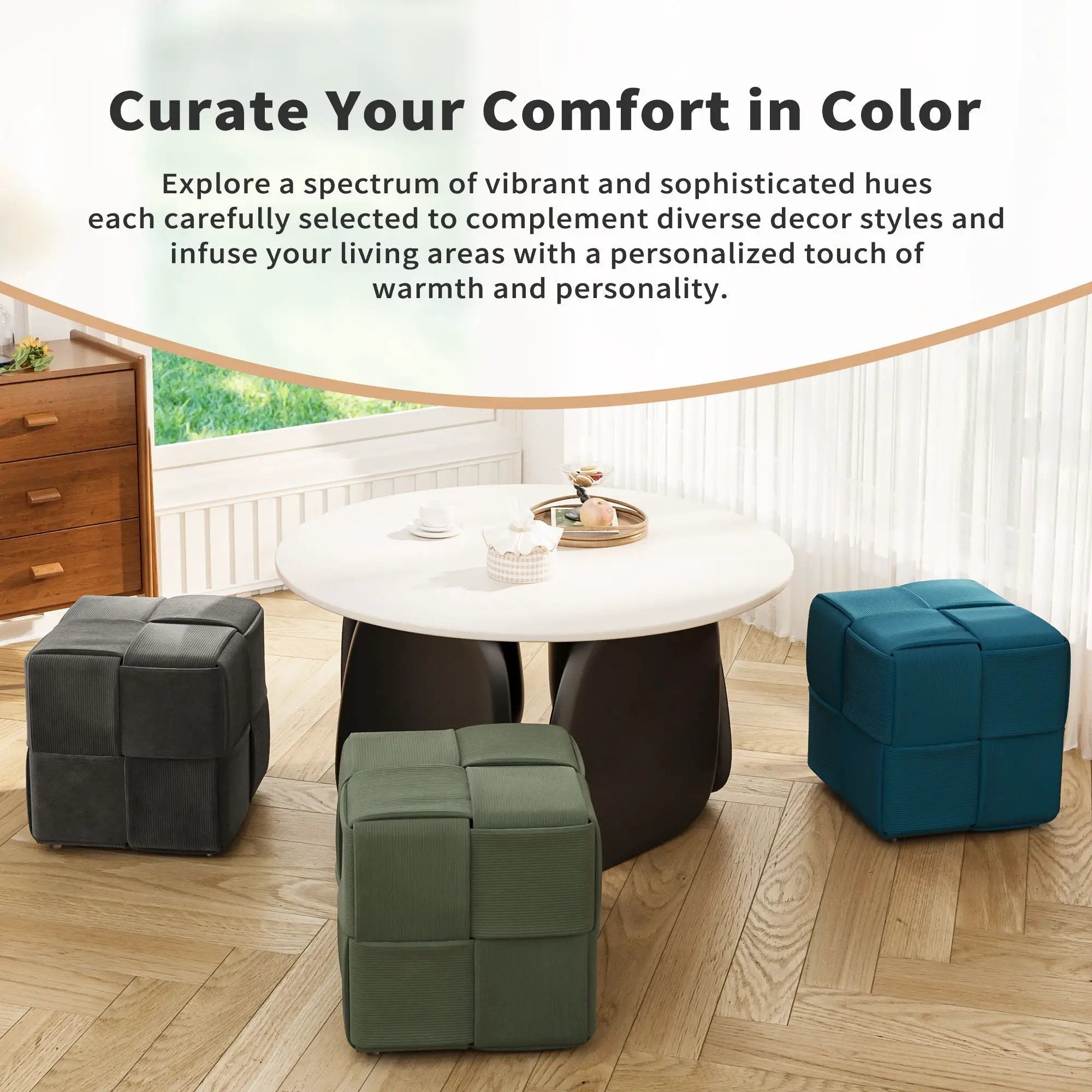 Modern Ottoman Foot Rest With Woven Design by HouseOfZazla