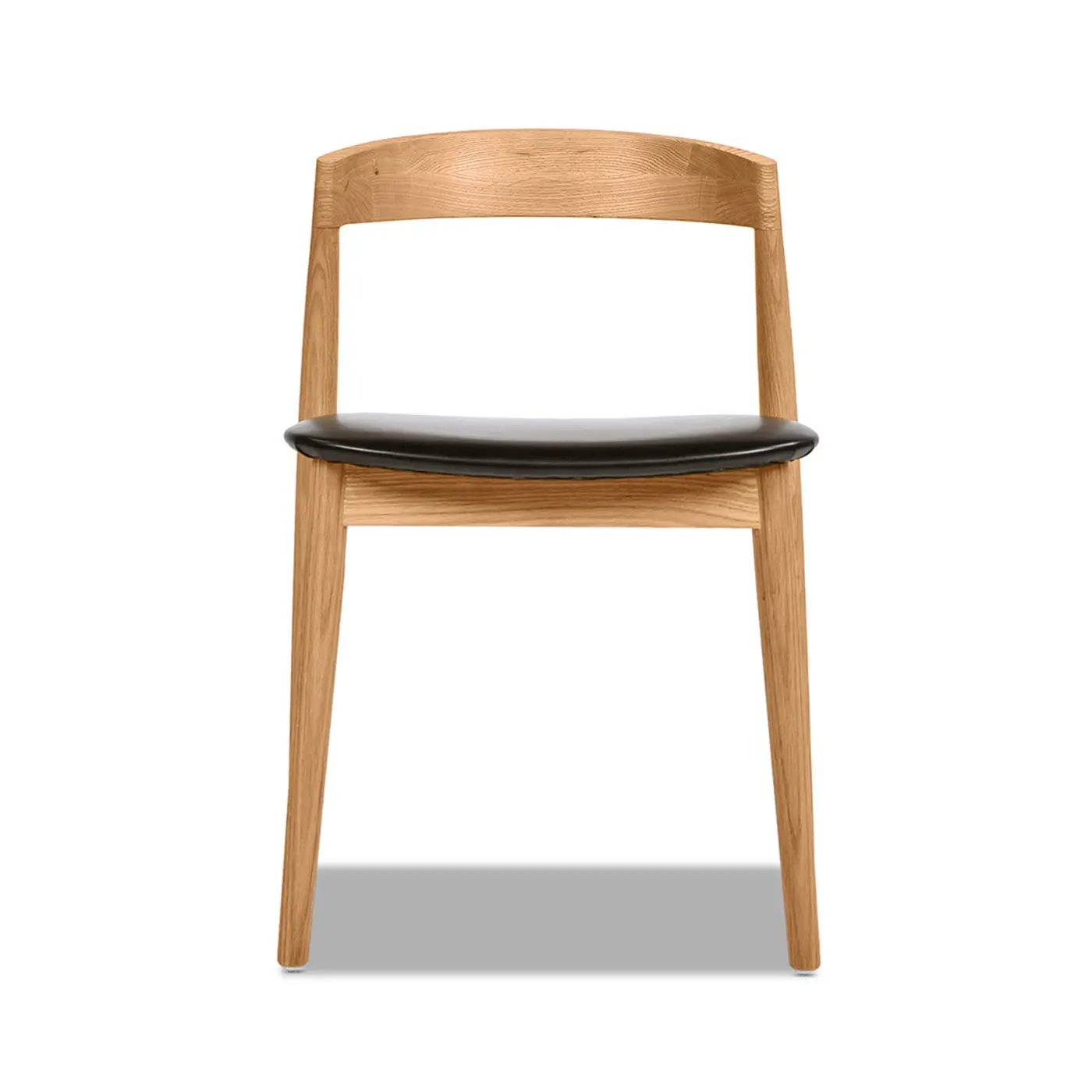 Raven - Stacking Sculpted Oak Dining Chair - Warm Natural Brown / Black by HouseOfZazla