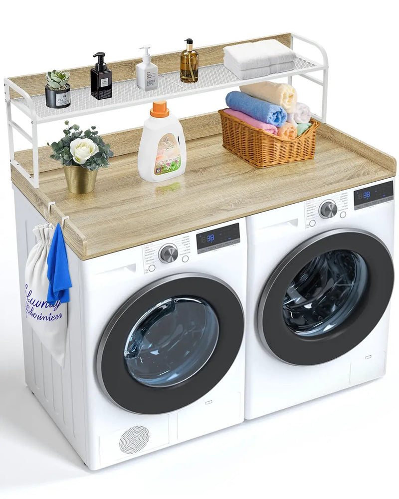 Washer Dryer Countertop with 2-Tier Shelf by HouseOfZazla