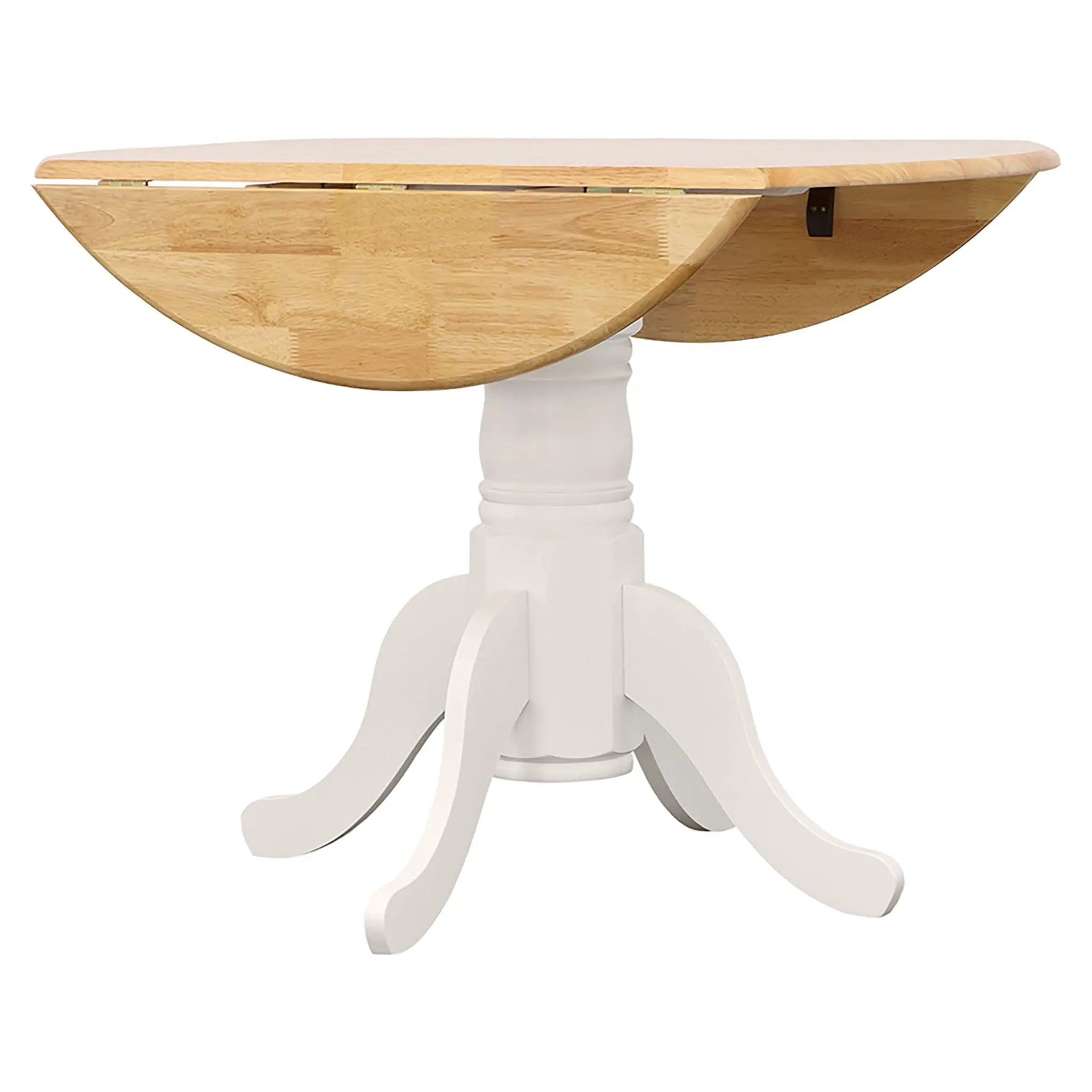 Allison Round 40-inch Drop Leaf Extension Dining Table White by Unique Piece Furniture