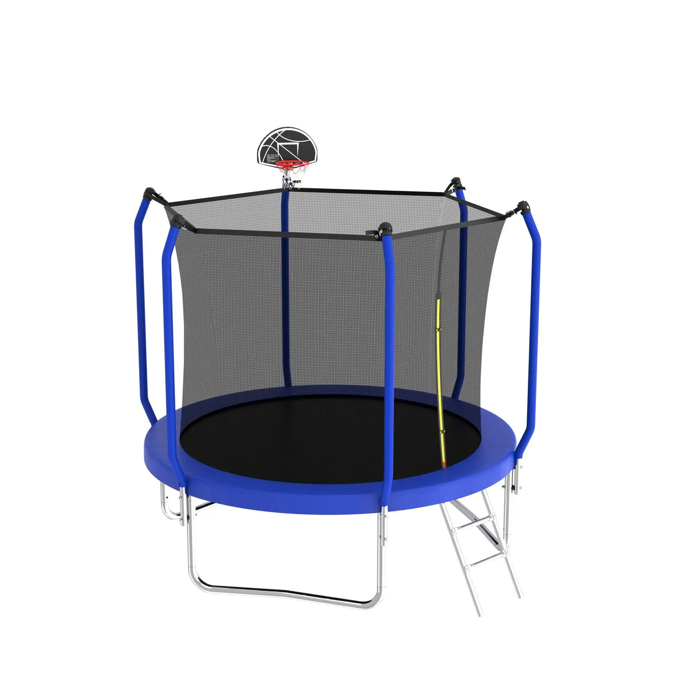 Trampoline With Basketball Hoop, Astm Approved Reinforced Type Outdoor Trampoline With Enclosure Net by HouseOfZazla