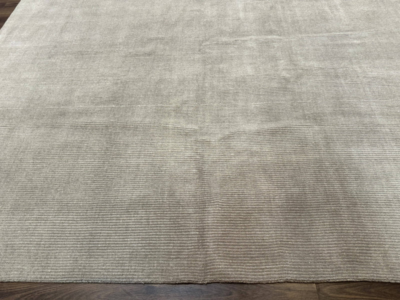 Tibetan Rug 8x10 Taupe Handmade Wool Modern Contemporary Carpet by Jewel Rugs