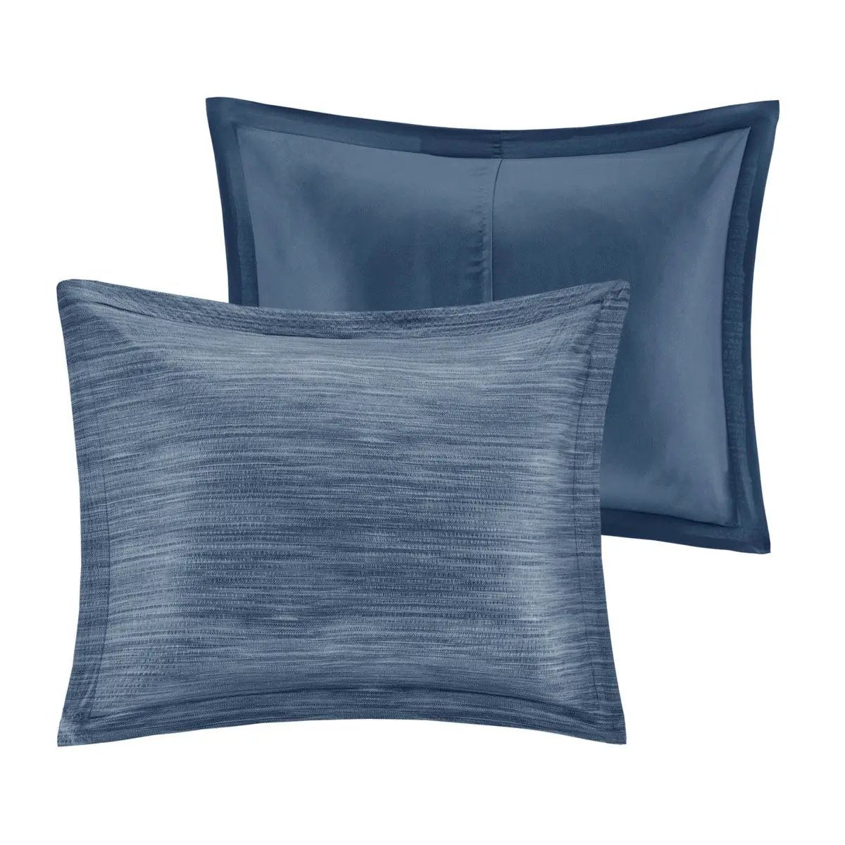 7 Piece Printed Seersucker Comforter Set Navy King by HouseOfZazla