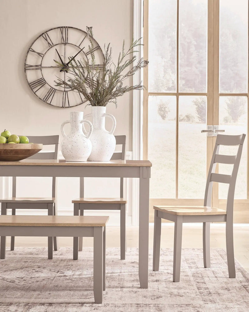 Harperfeld - Dining Room Table Set (Set of 6) - Natural / Gray by Unique Piece Furniture