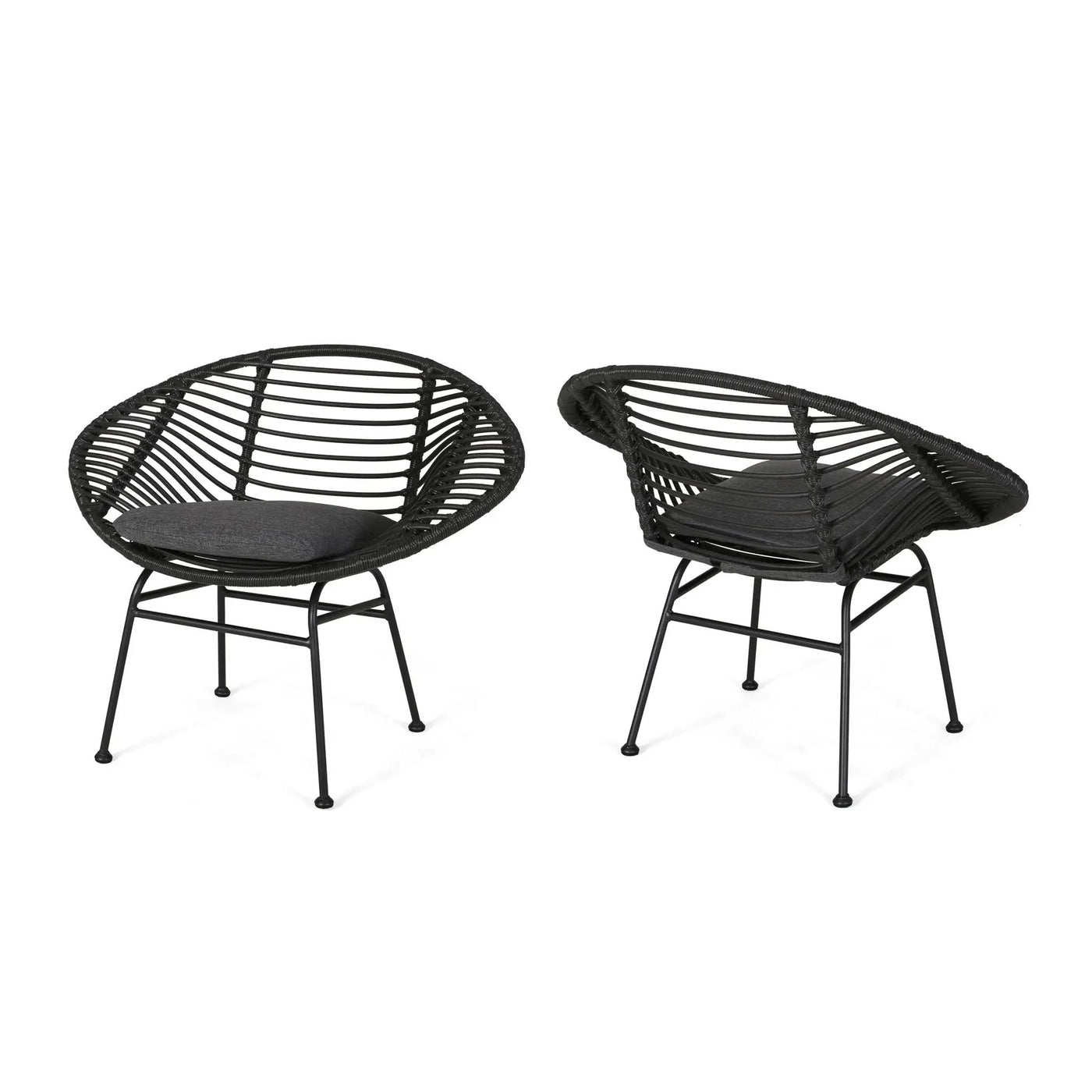 Cordella Outdoor Woven Wicker Chairs with Cushions, Set of 2 by HouseOfZazla