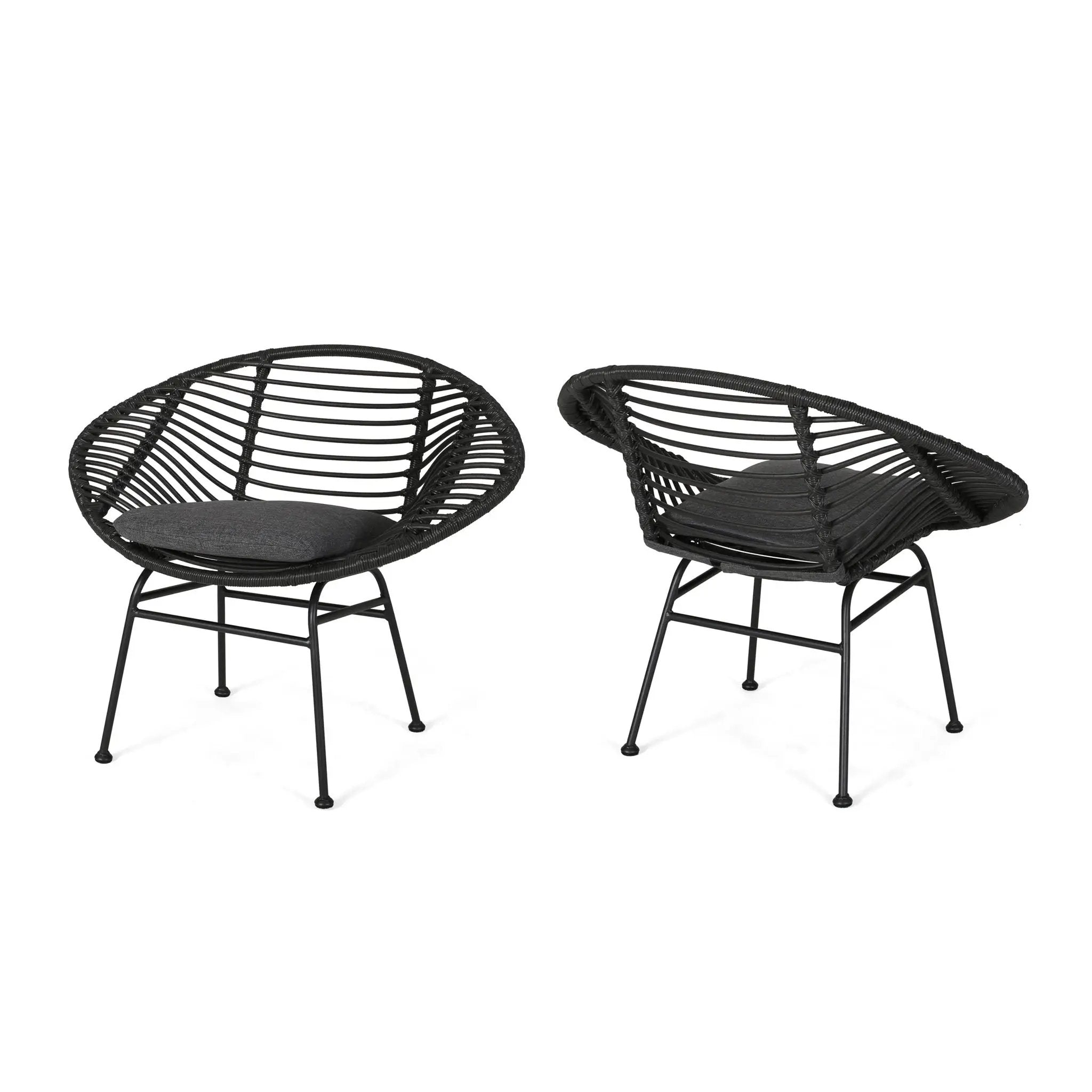 Cordella Outdoor Woven Wicker Chairs with Cushions, Set of 2 by HouseOfZazla