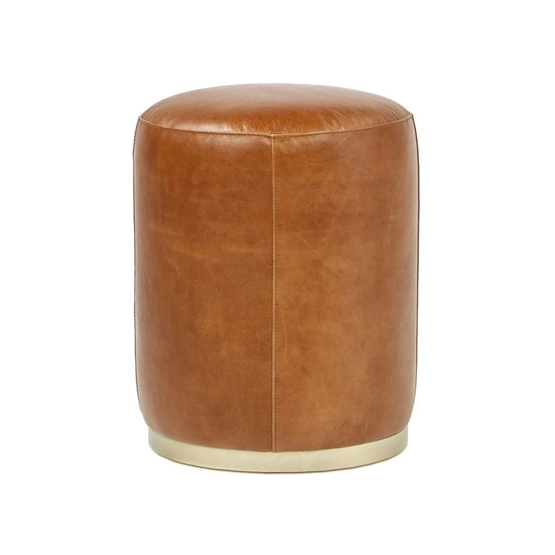 Nico - Round Ottoman Stool - Brown by HouseOfZazla