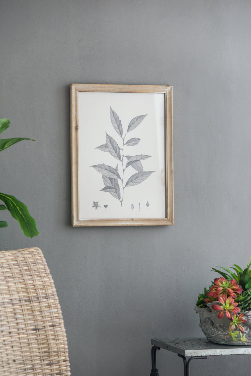 Botanical Wall Décor Set of 4 with Leaf Illustrations - Black & White, photo 8 of 10