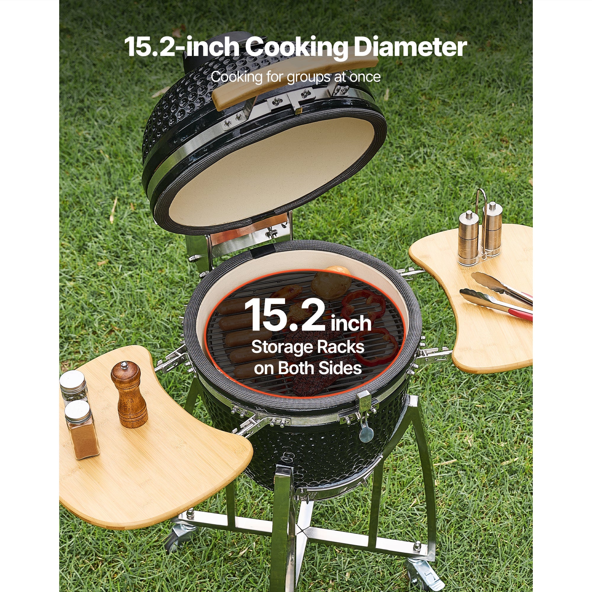 Charcoal Smoker and Grill, 18" Kamado by HouseOfZazla
