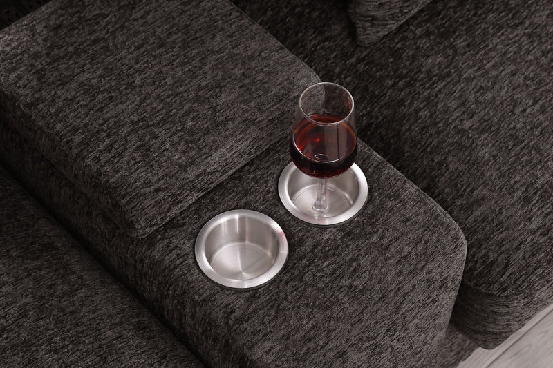 Nyeisha - Piece Upholstered Sofa & Chaise - Coffee by HouseOfZazla
