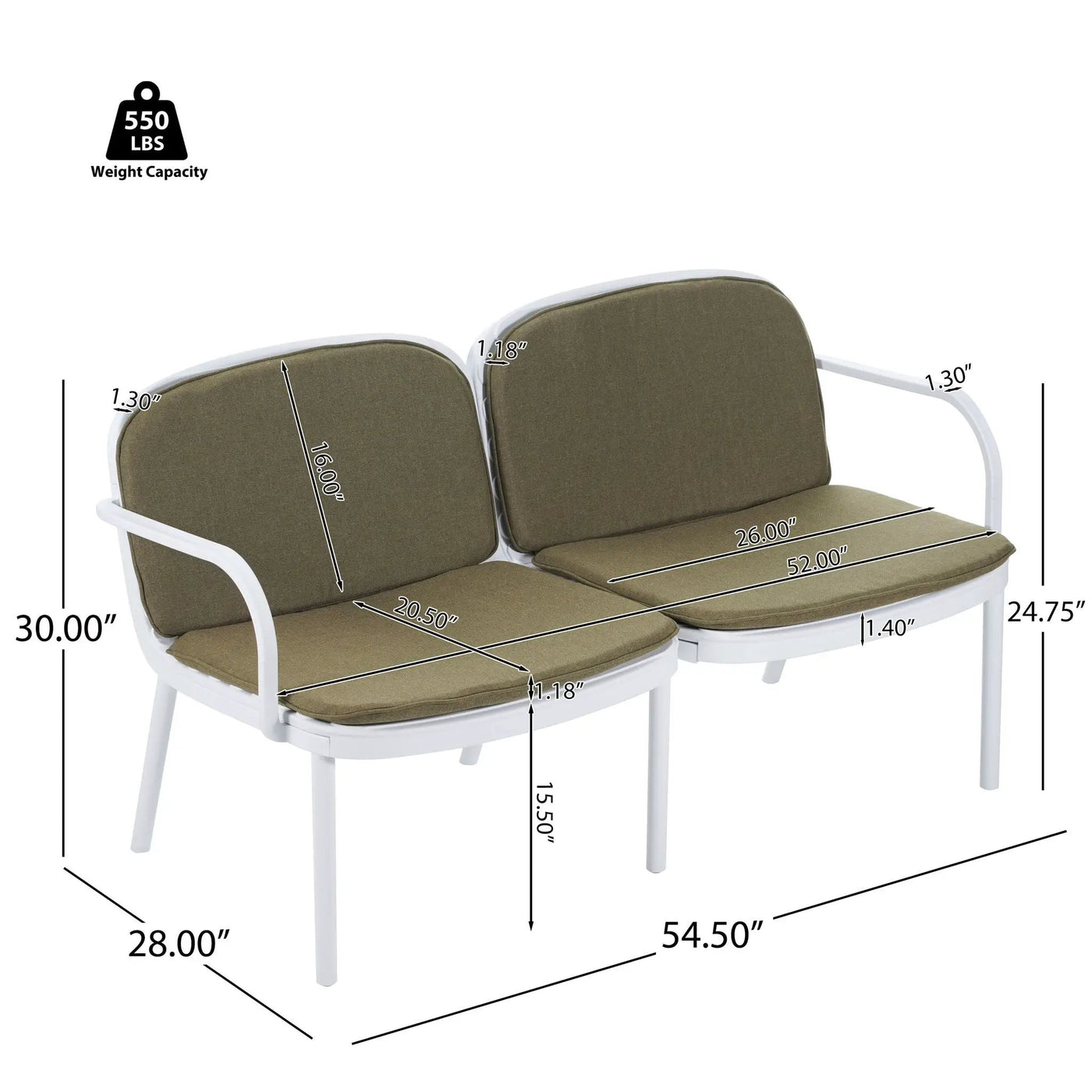 Luna Outdoor Patio Loveseat by HouseOfZazla