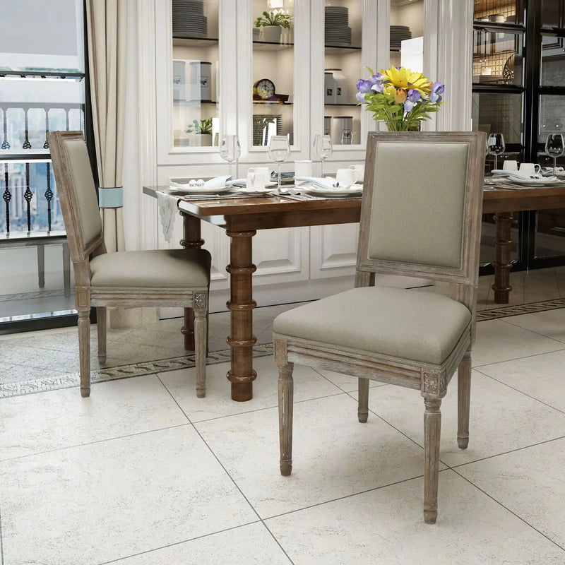 Traditional Style Dining Chair Set With Fabric Upholstery by HouseOfZazla