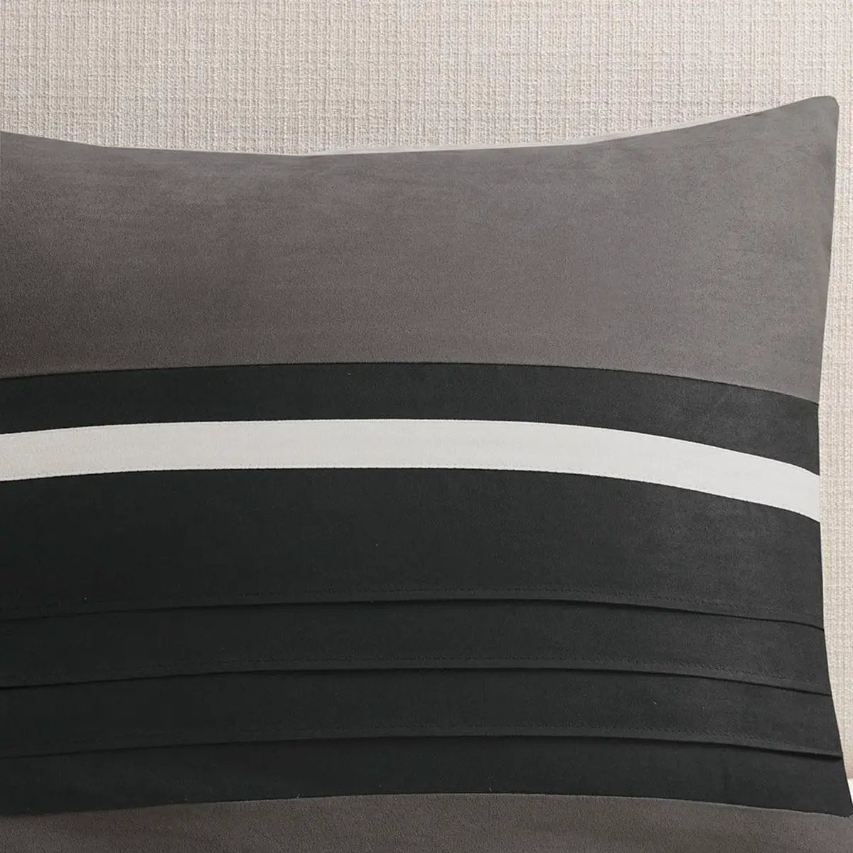7 Piece Faux Suede Comforter Set Black King by HouseOfZazla