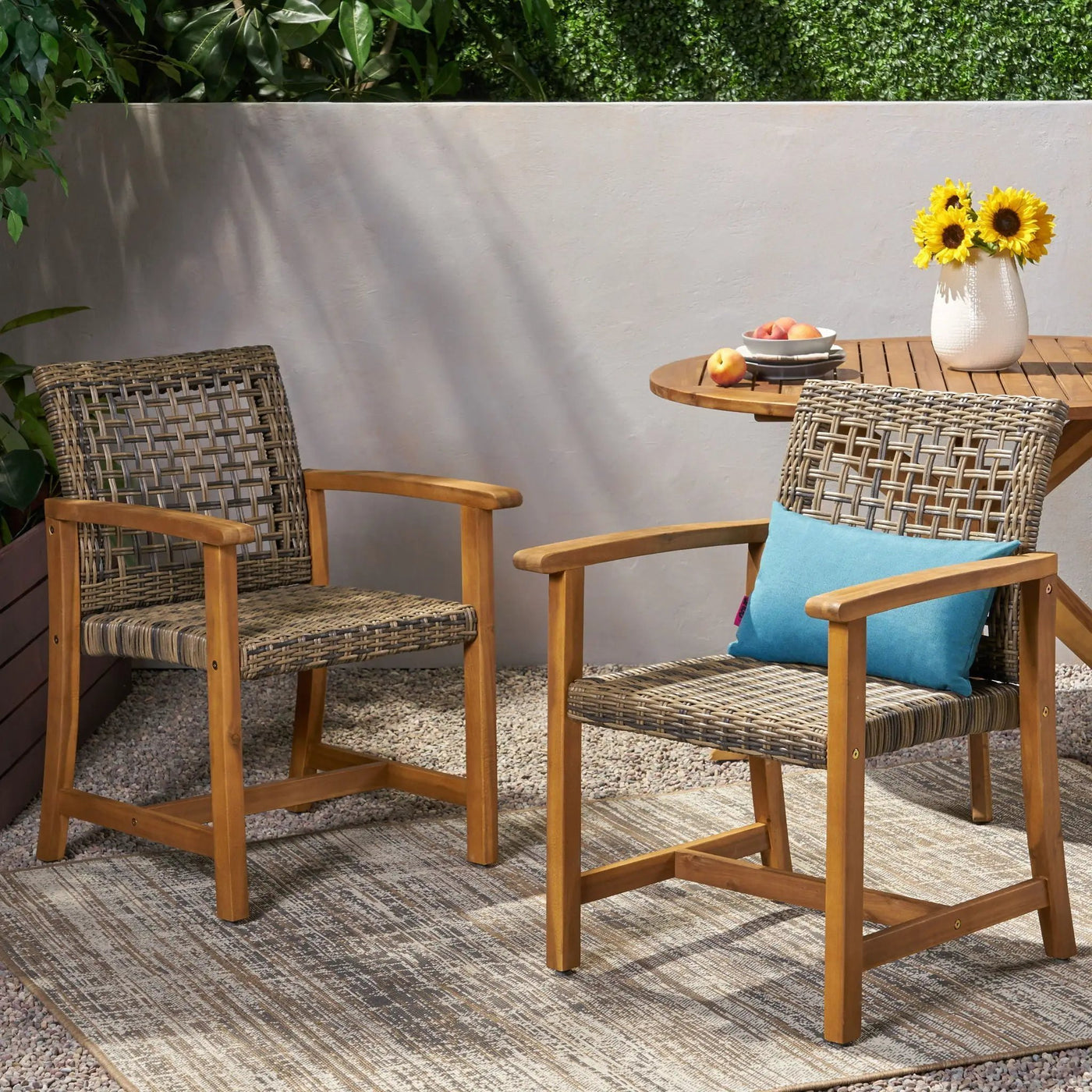Outdoor Dining Chair Acacia Wood Frame (Set of 2) by HouseOfZazla