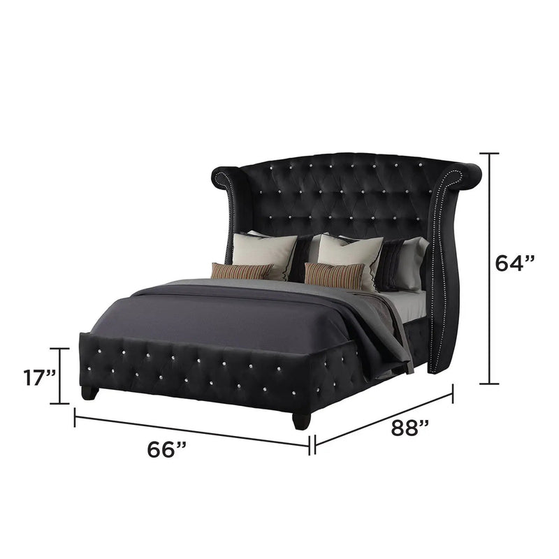 Sophia - Crystal Tufted Upholstered Bed by HouseOfZazla