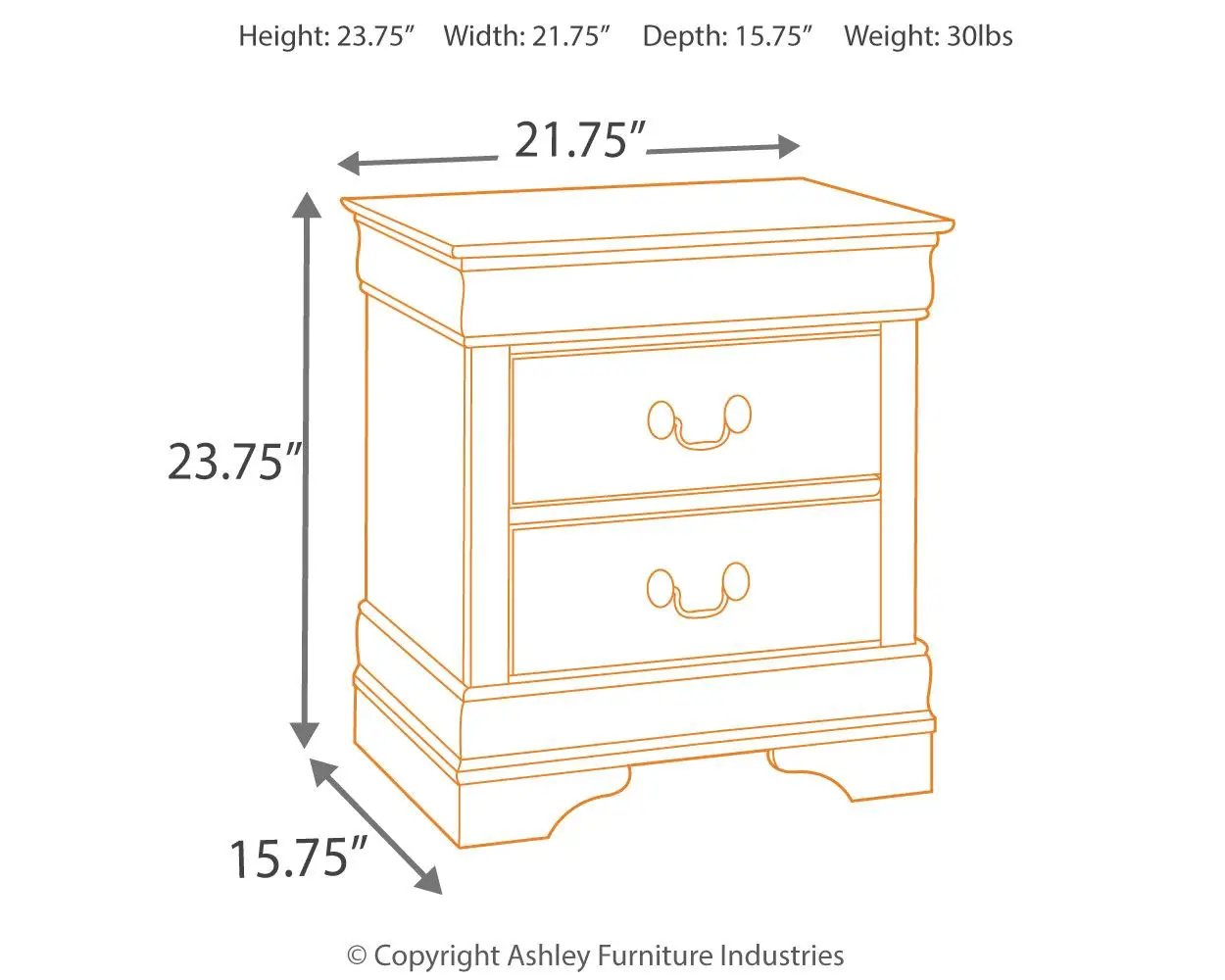 Alisdair - Two Drawer Night Stand - Reddish Brown by Unique Piece Furniture