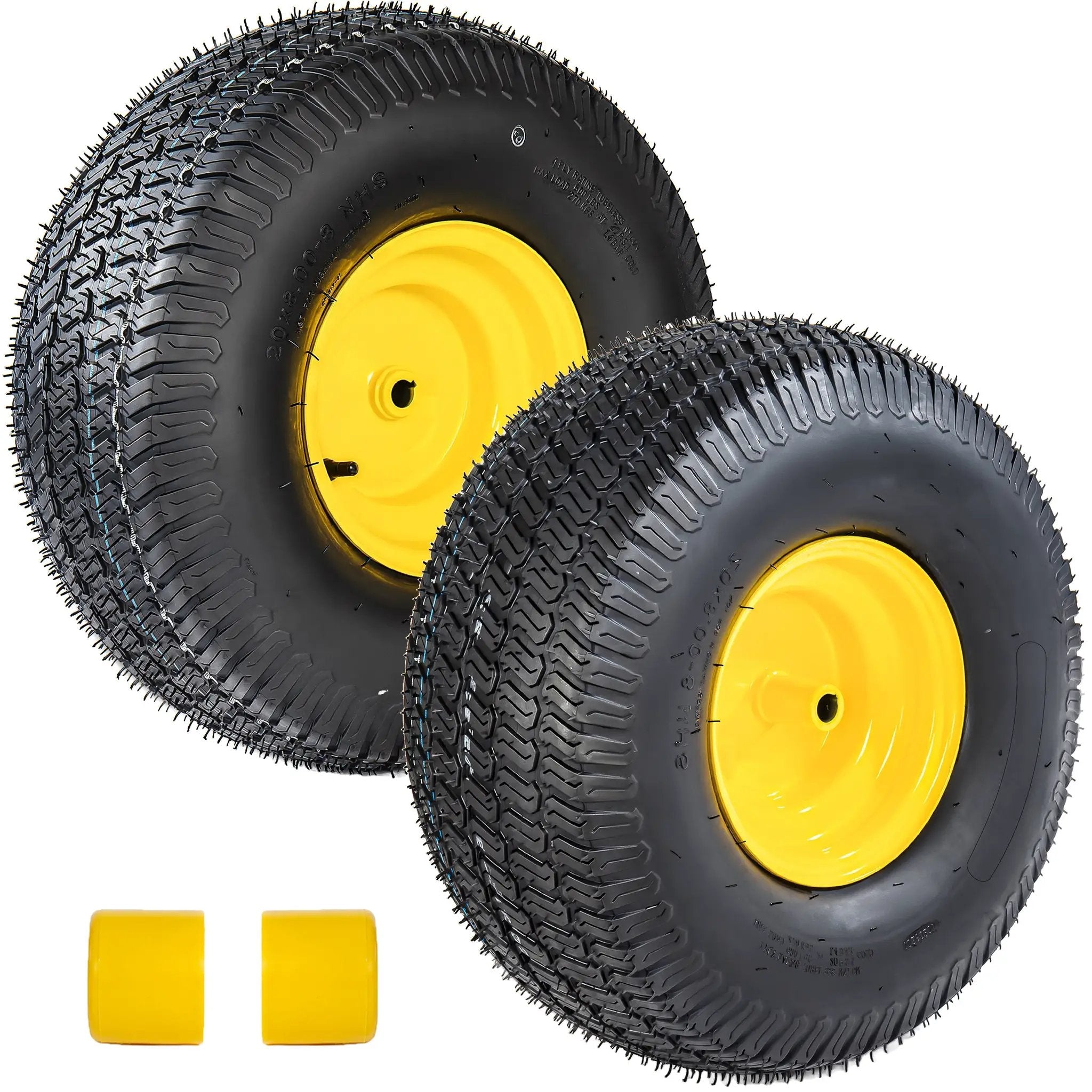 Set of 2 20x8.00-8 Lawn Mower Tires and Wheel Assembly by HouseOfZazla