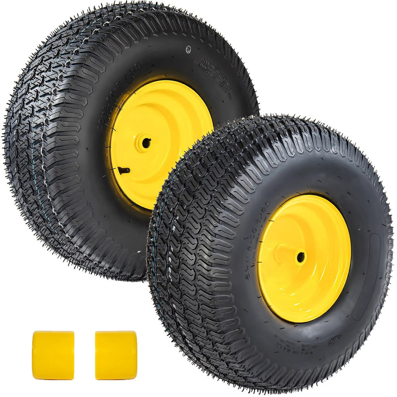 Set of 2 20x8.00-8 Lawn Mower Tires and Wheel Assembly by HouseOfZazla