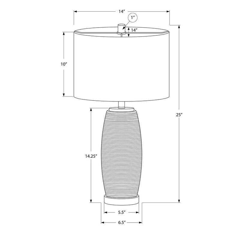 Lighting, Table Lamp, Ceramic, Modern - Gray by Unique Piece Furniture