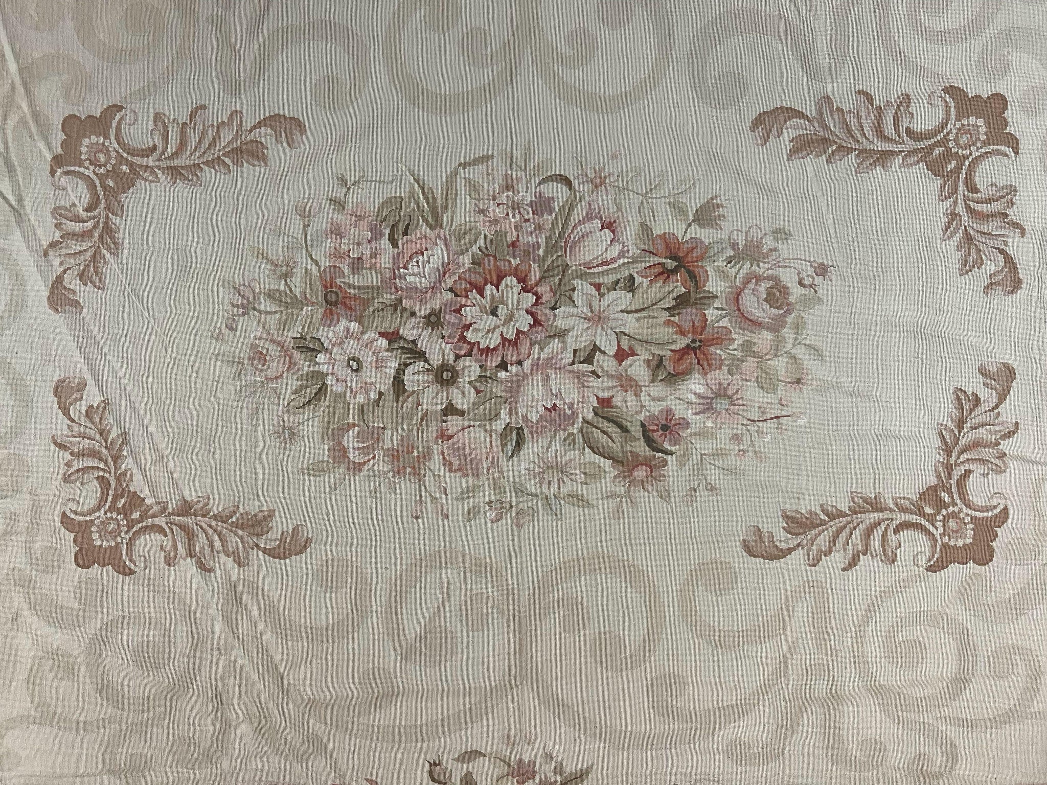 10x14 Aubusson Rug, Wool Handmade Vintage Carpet, French European Design, Elegant by Jewel Rugs
