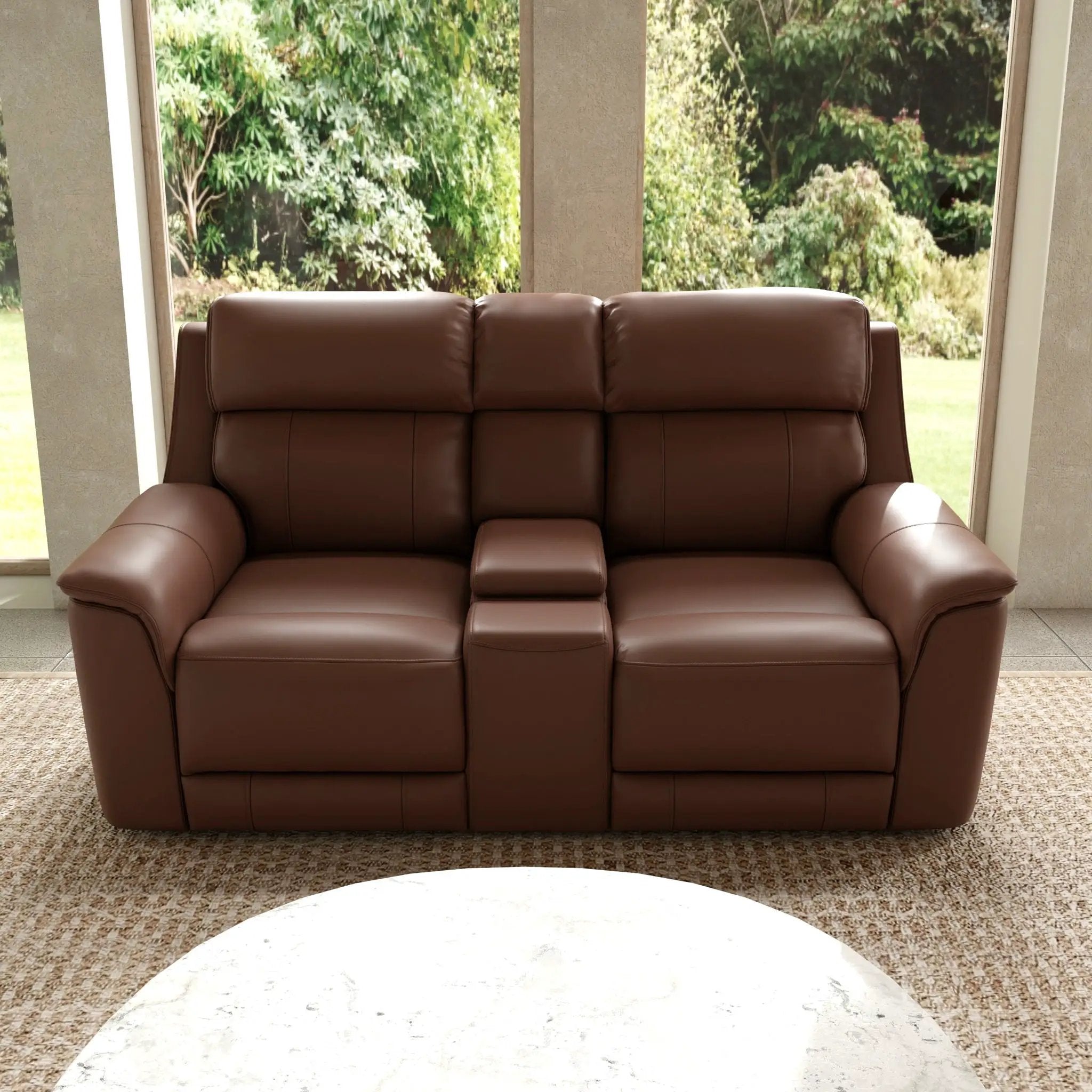 Oslo - Dual Power Reclining Loveseat With Console by Unique Piece Furniture
