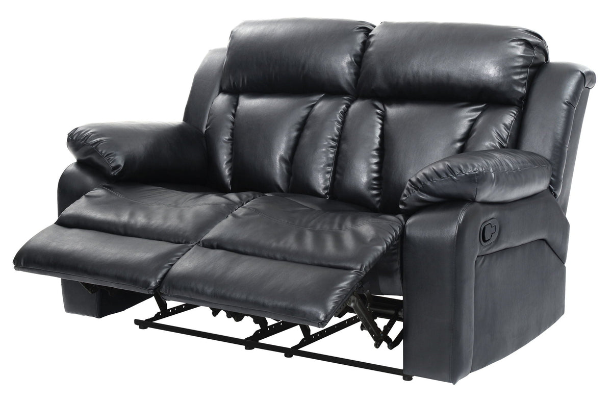 Cozy Padded Reclining Loveseat with Sturdy Construction - White, Black, or Dark Brown, photo 2 of 16