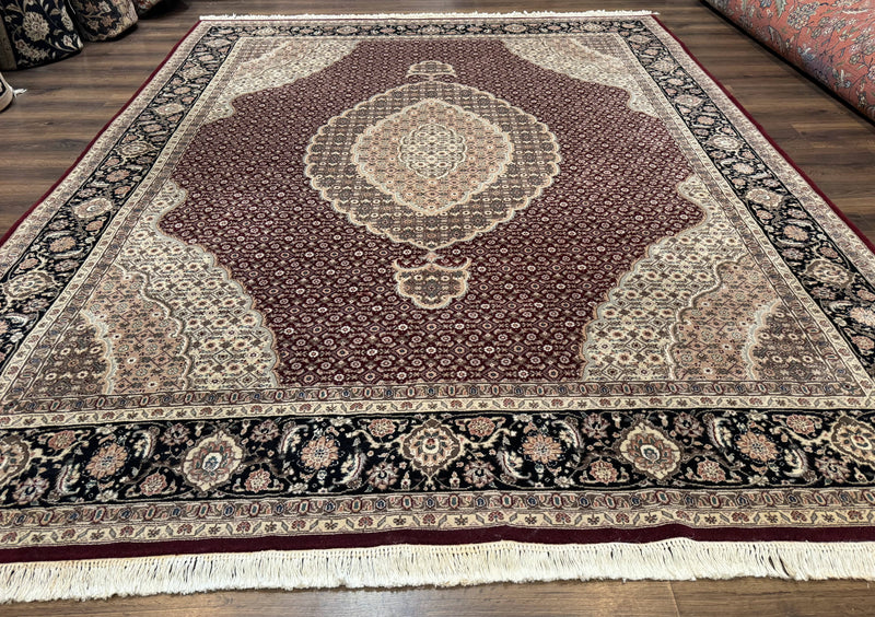 Sino Persian Rug 8x10, Herati, Elegant Oriental Carpet, Dark Maroon by Jewel Rugs