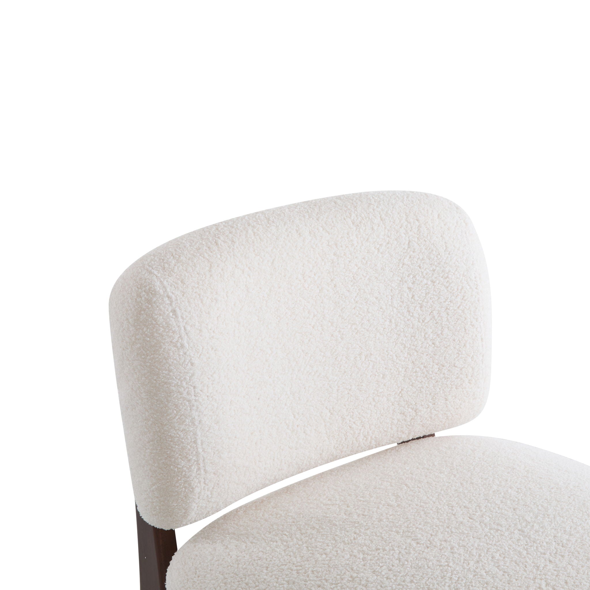 Modern Boucle Lounge Chair With Solid Wood Frame