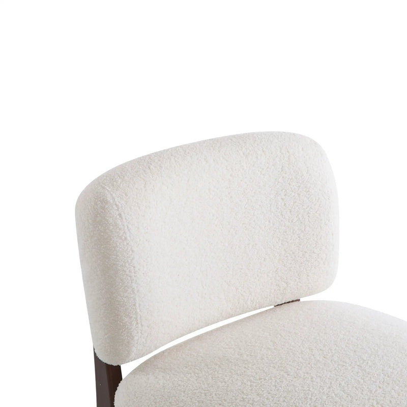 Modern Boucle Lounge Chair With Solid Wood Frame