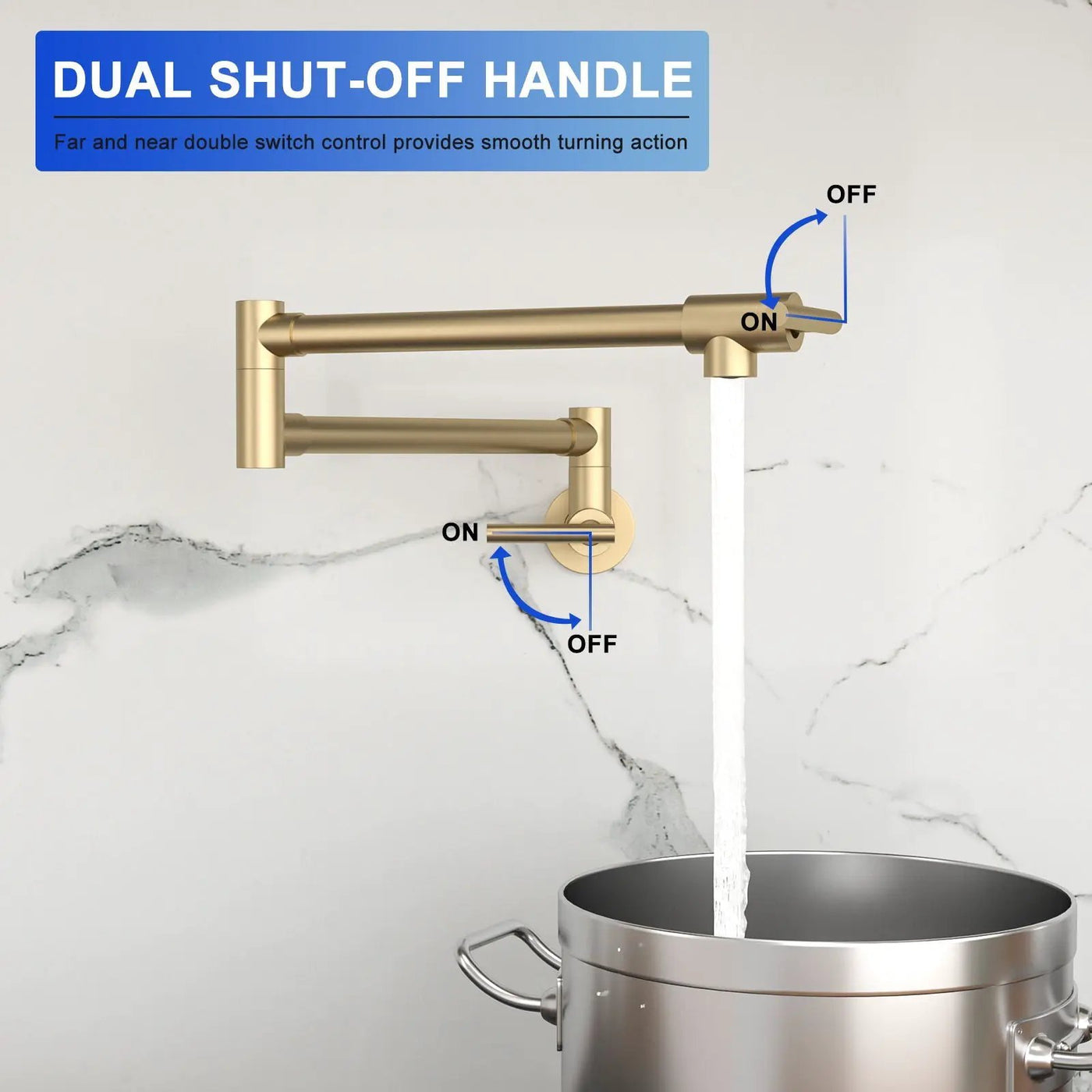 Modern Design Wall Mount Pot Filler Faucet Folding Stretchable by HouseOfZazla