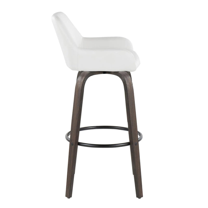 Daniella - Contemporary Fixed Height, Barstool With Swivel With Round Footrest (Set of 2) by Unique Piece Furniture