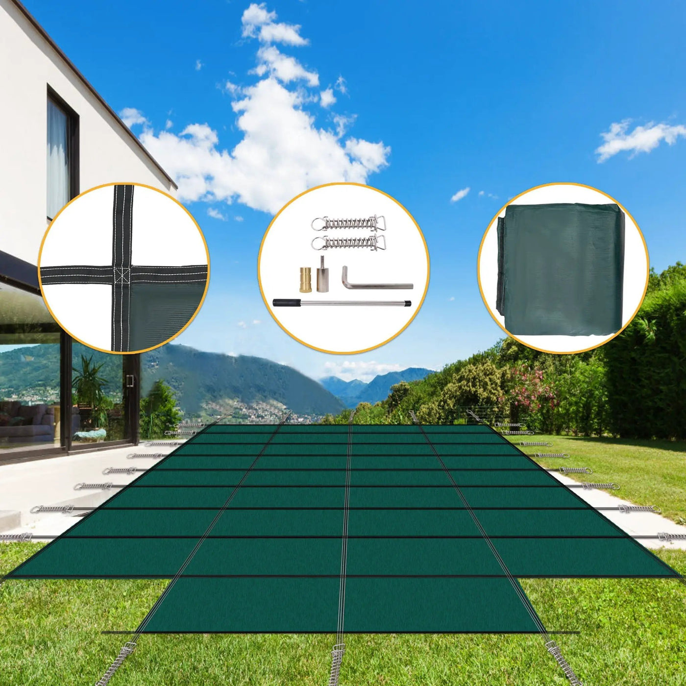 20 x 40 Ft High Strength Pool Safety Cover for Rectangular Inground Pools by HouseOfZazla