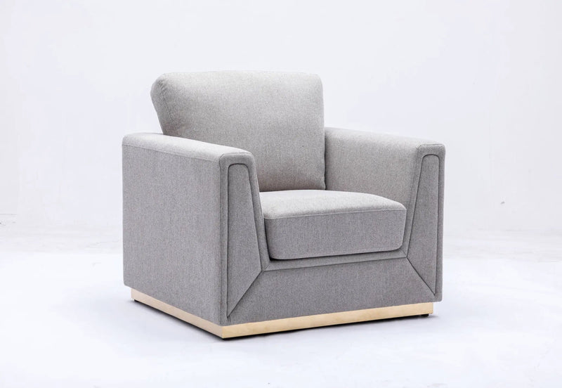 Valin - Linen Chair For Living Room - Gray by HouseOfZazla