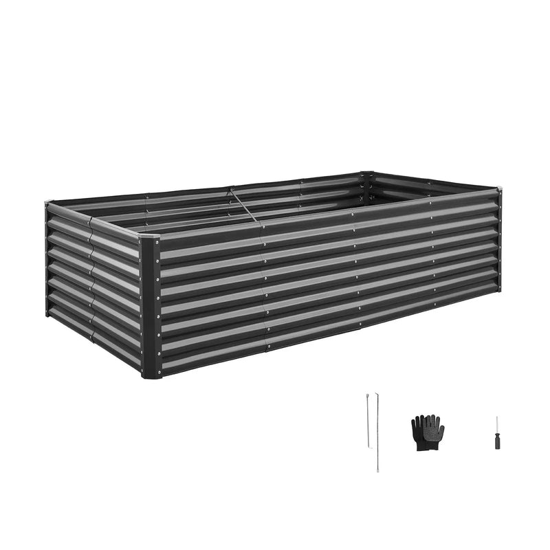 Metal Raised Garden Bed - 8 x 4 x 2 ft Outdoor Planter by HouseOfZazla