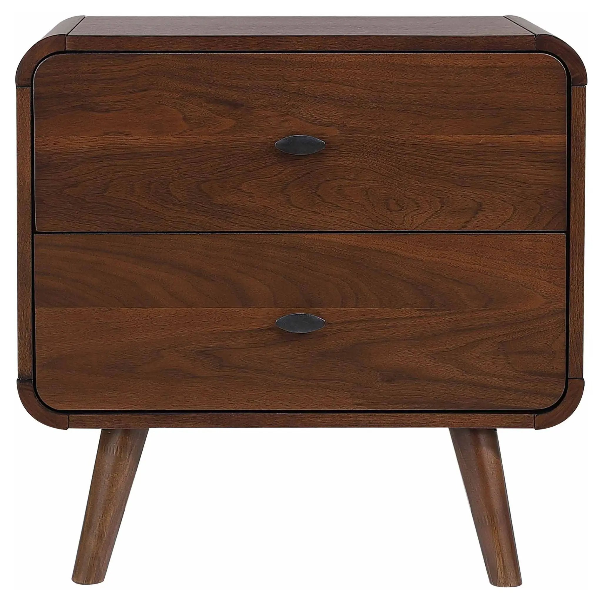 Robyn 2-drawer Nightstand Bedside Table Dark Walnut by Unique Piece Furniture