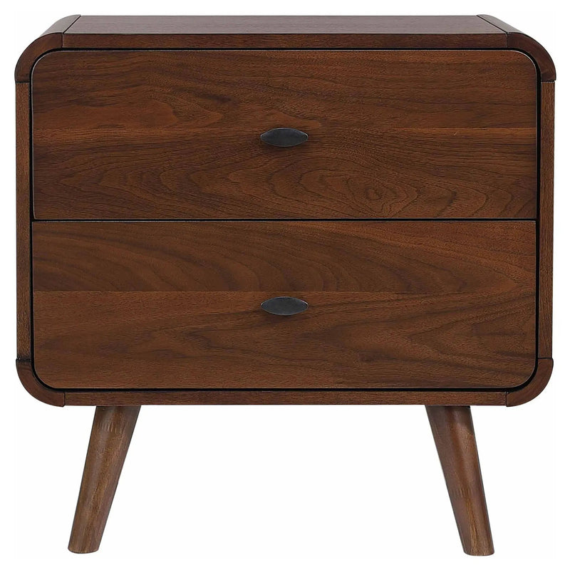 Robyn 2-drawer Nightstand Bedside Table Dark Walnut by Unique Piece Furniture