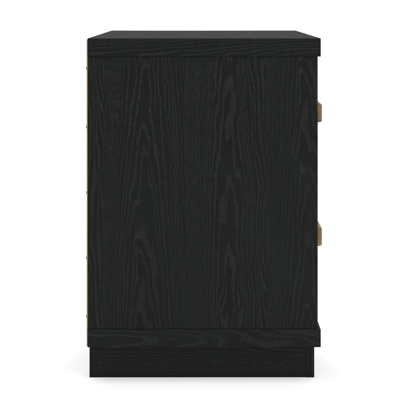 Kozmour - Two Drawer Night Stand - Black / Brown, photo 3 of 7