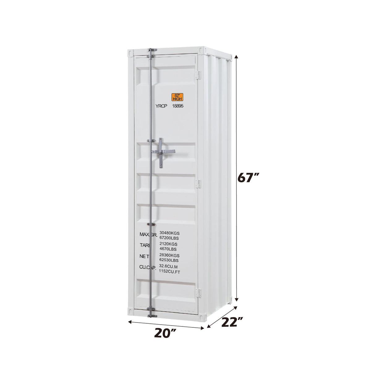Metal Cargo Wardrobe with Industrial Lock - Blue, Red, or White, photo 5 of 12