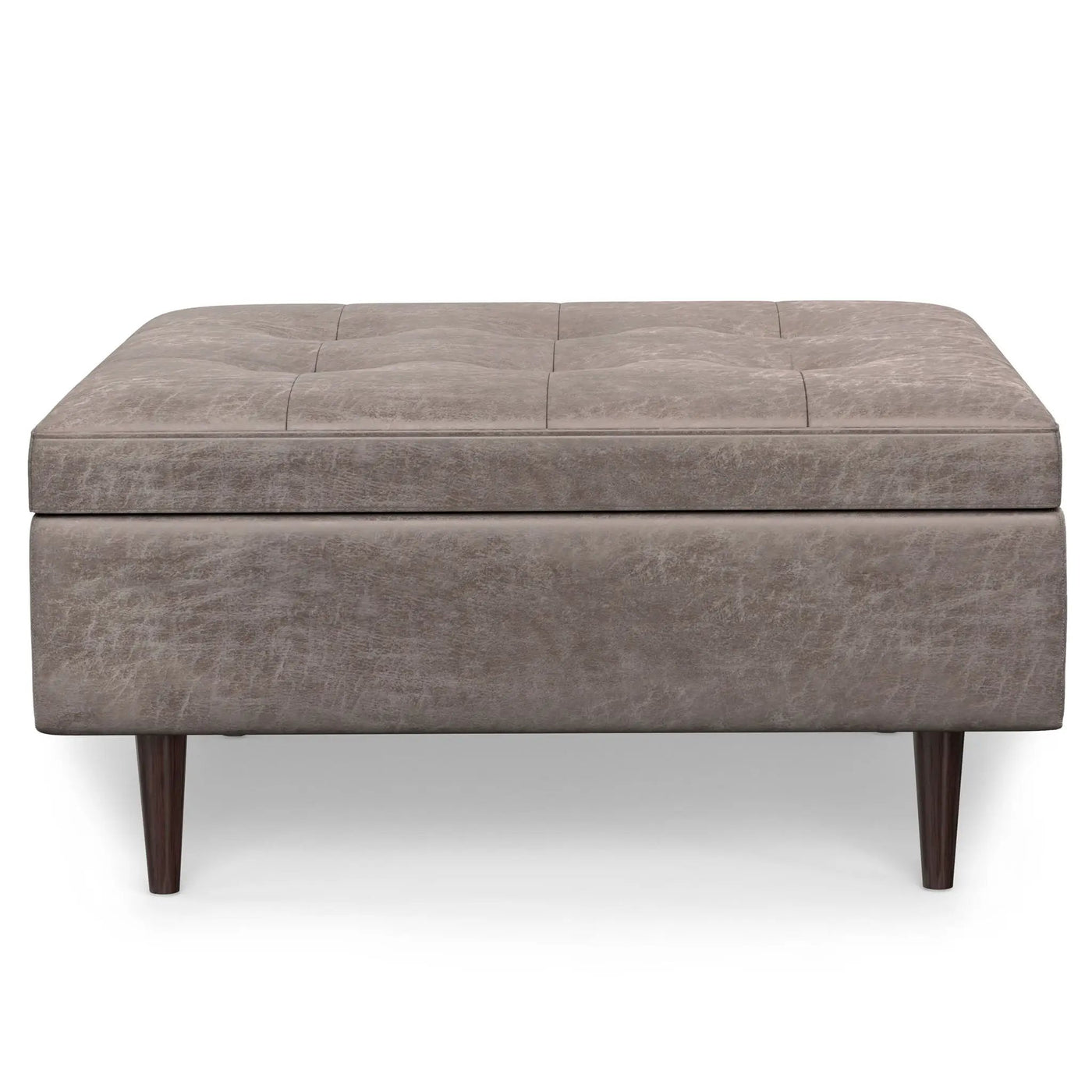 Shay - Large Square Coffee Table Storage Ottoman Mid-Century Style by HouseOfZazla