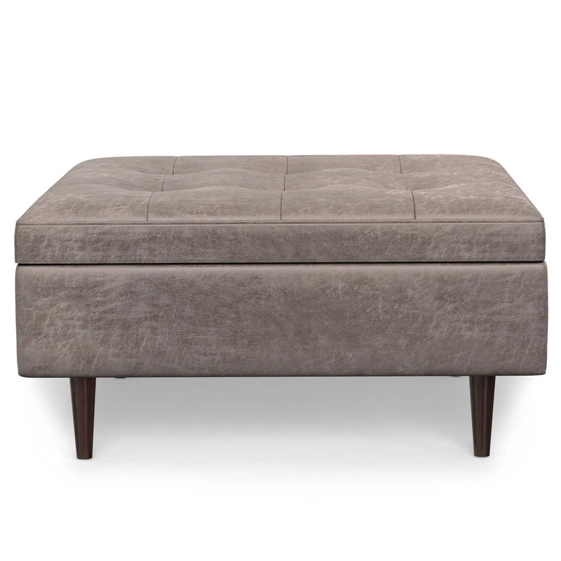 Shay - Large Square Coffee Table Storage Ottoman Mid-Century Style by HouseOfZazla