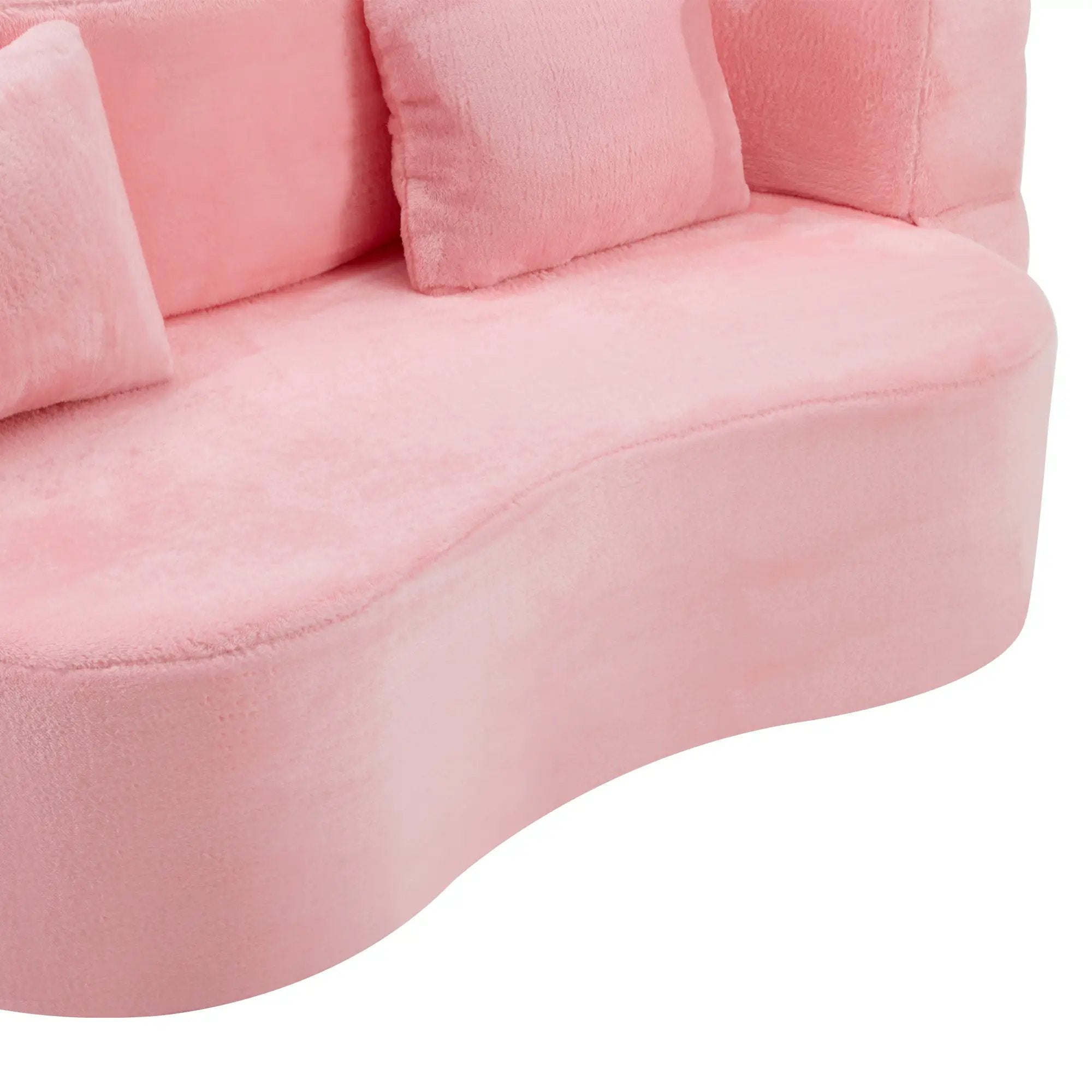 71-Inch Folding Sofa Bed in Pink Chenille with High-Density Foam by HouseOfZazla
