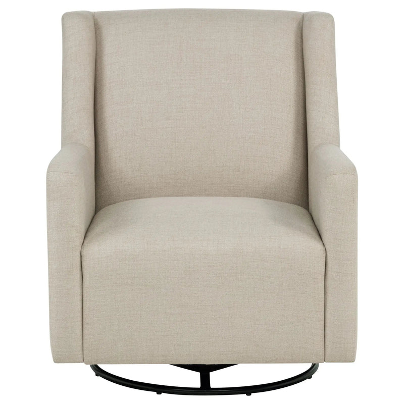 Sorrel Fabric Upholstered Swivel Glider Arm Chair Latte by Unique Piece Furniture