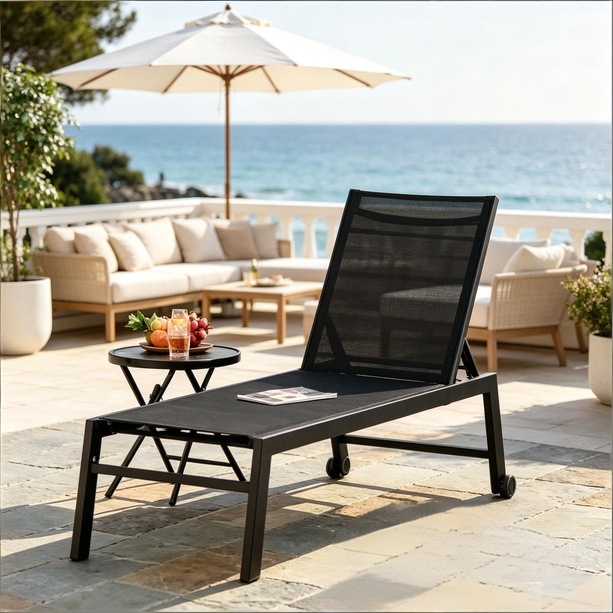 Comfortable Pool Chair: Outdoor Chaise Lounge with Wheels by HouseOfZazla