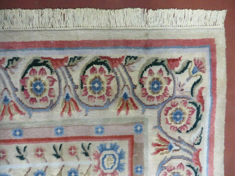 8' X 10' Vintage Handmade Wool Rug Aubusson Savonnerie Design European Nice by Jewel Rugs