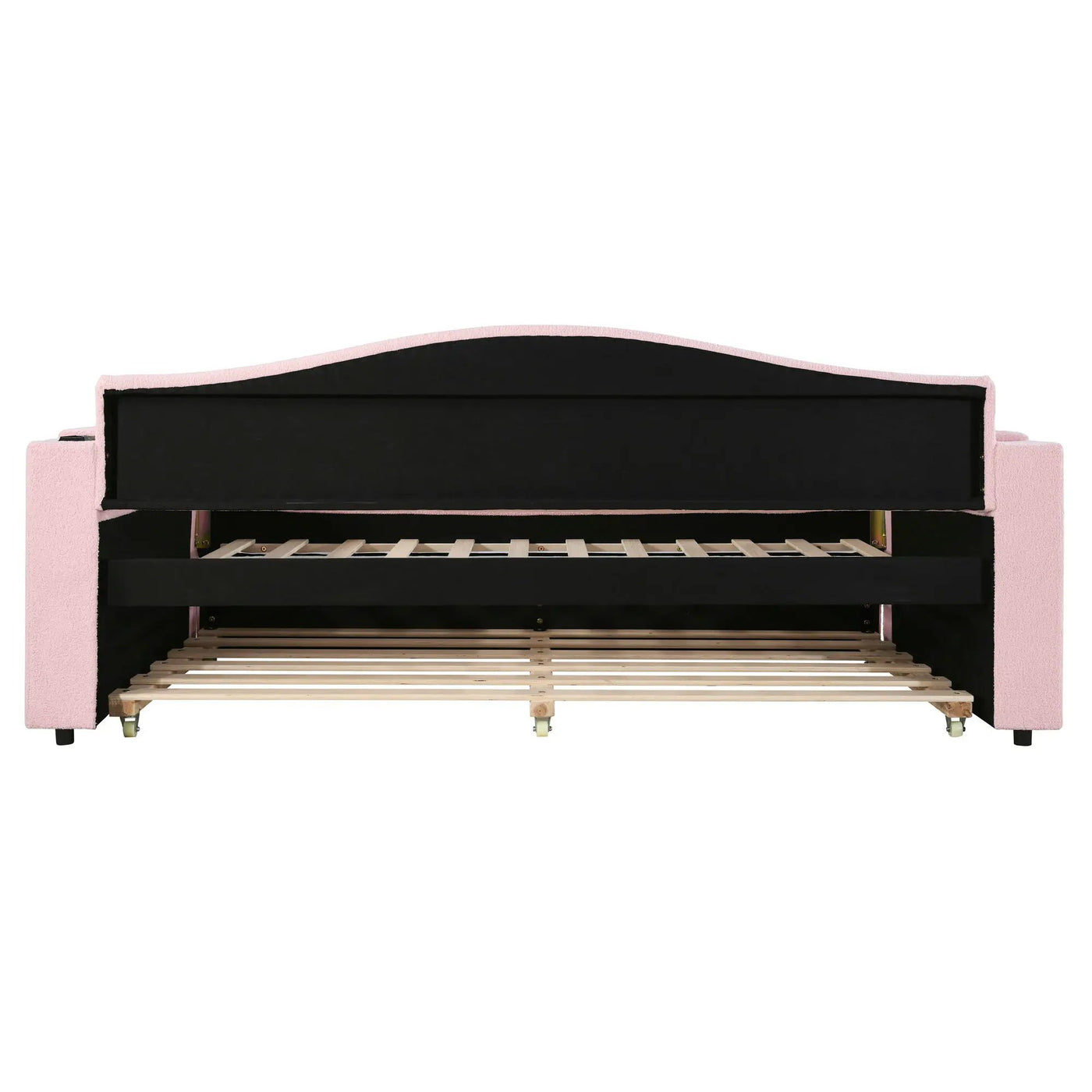 Upholstered Daybed With Storage Armrests, Trundle And Latest Integrated tooth Audio System by HouseOfZazla