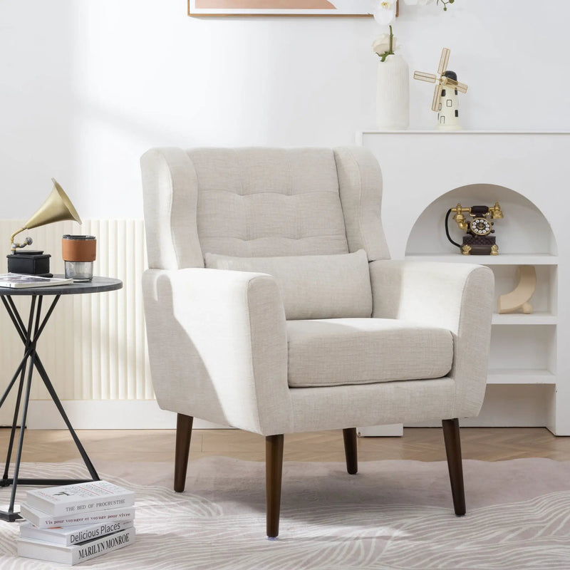 Modern Accent Chair Upholstered Foam Filled Living Room Chairs Comfy Reading Chair Mid-Century Modern Chair With Fabric Lounge Arm Chairs Armchair For Living Room Bedroom by Unique Piece Furniture